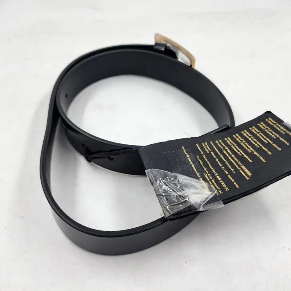 Versace Greca Belt Men's 80/32 Black Buckle Closure